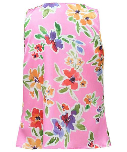 Sleeveless Drape Top with Metal Ring Detail