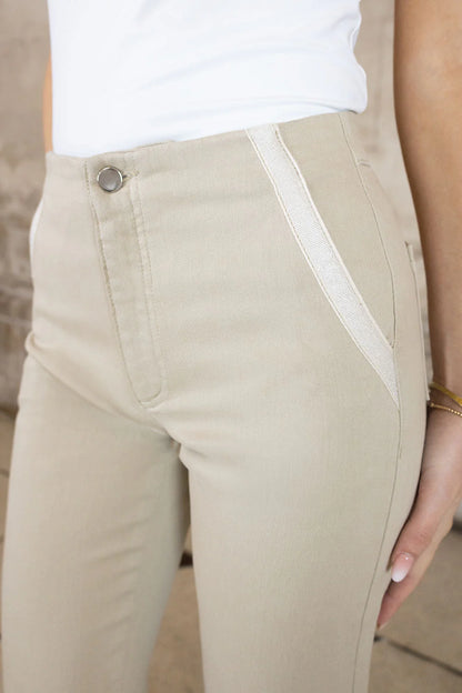 Nala Wide Leg Trouser - 29" Leg, Beige