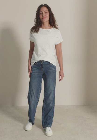 Casual T-Shirt with A Perforated Design