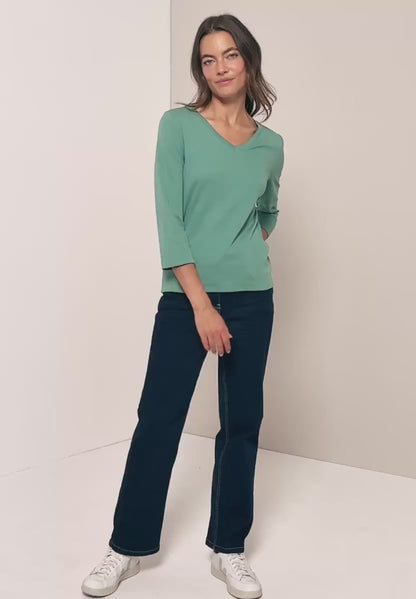 Basic V-Neck Cotton Top