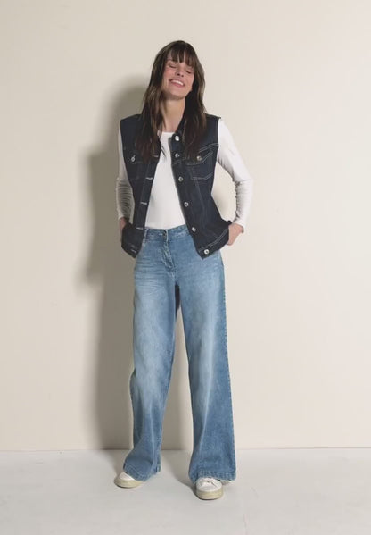 Denim Button-Down Gilet
