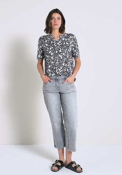 Printed Notch Neck T-Shirt