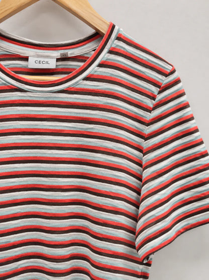Multicolour Striped Cotton T-Shirt