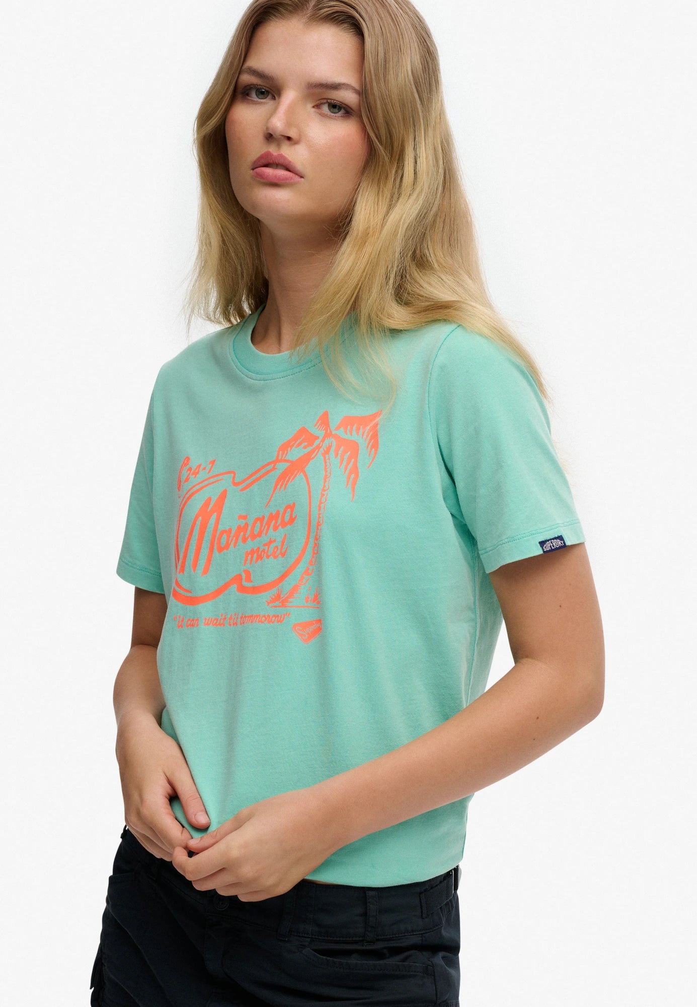 Superdry Graphic Print T-Shirt, Mint Green
