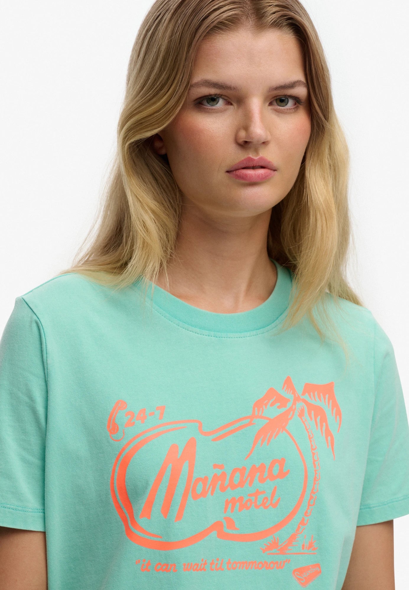 Superdry Graphic Print T-Shirt, Mint Green