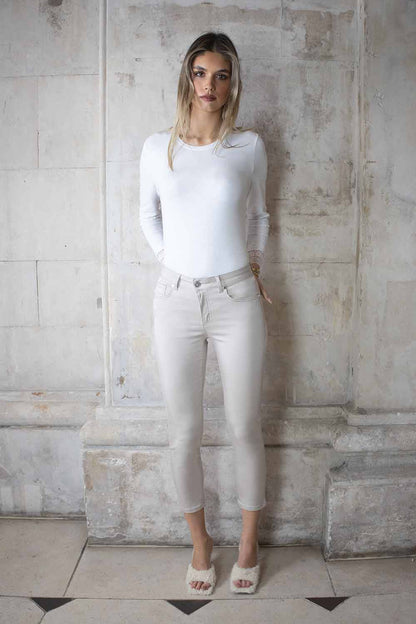 Unity 3/4 Tencel Trouser - 25" Leg, Taupe