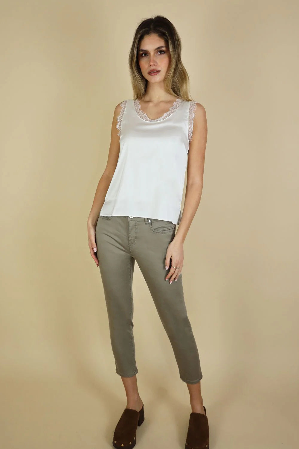Unity 3/4 Tencel Trouser - 25" Leg, Dark Taupe