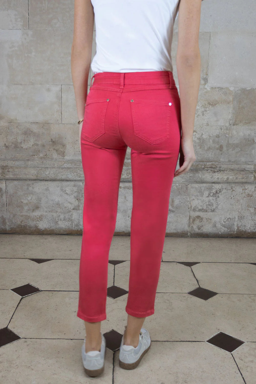 Unity 3/4 Tencel Trouser - 25" Leg, Raspberry