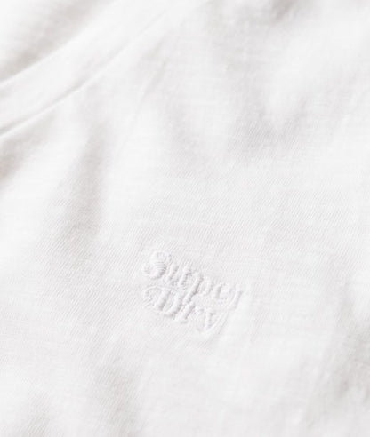 Slub Embroidered V-Neck T-Shirt, Optic