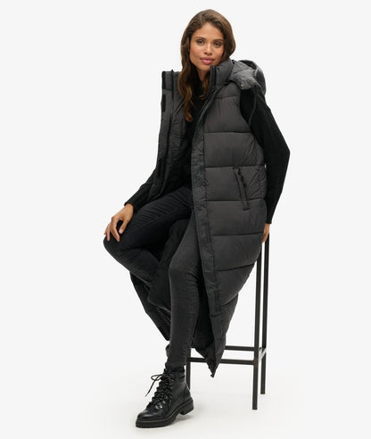 Hooded Ripstop Longline Gilet