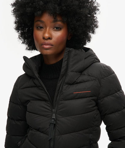 Hooded Microfibre Padded Jacket