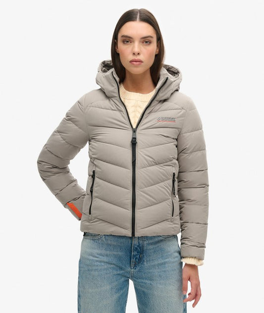 Hooded Microfibre Padded Jacket