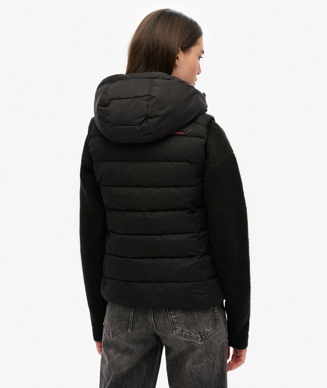 Hooded Microfibre Padded Gilet