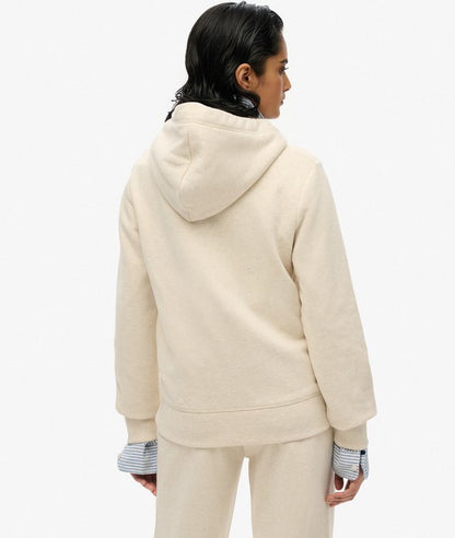 Essential Logo Zip Hoodie, Light Oat Marl
