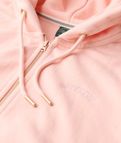Essential Logo Zip Hoodie, Pale Rose Pink