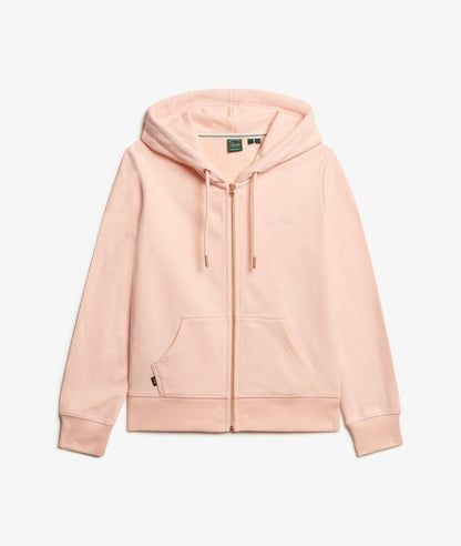 Essential Logo Zip Hoodie, Pale Rose Pink