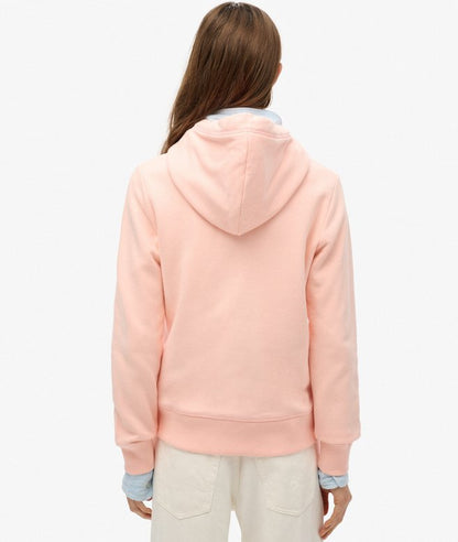 Essential Logo Zip Hoodie, Pale Rose Pink
