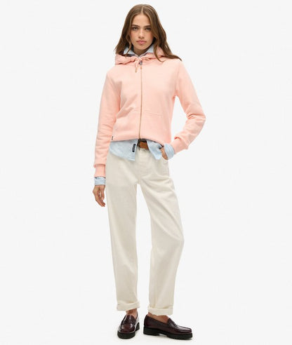 Essential Logo Zip Hoodie, Pale Rose Pink