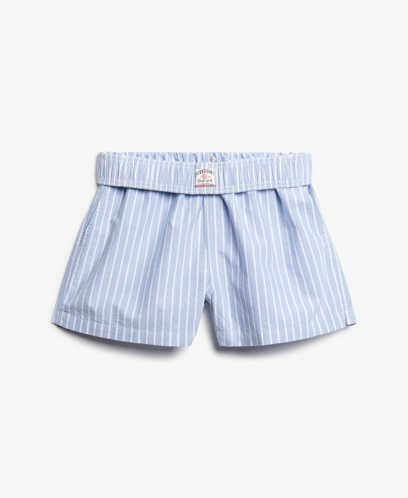 Superdry Stripe Elasticated Shorts, Light Blue