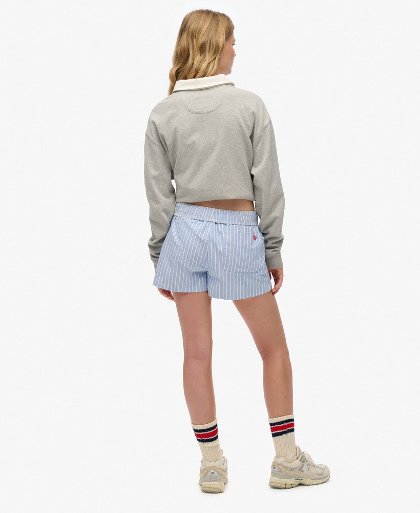 Superdry Stripe Elasticated Shorts, Light Blue