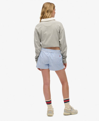 Superdry Stripe Elasticated Shorts, Light Blue