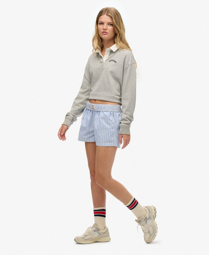 Superdry Stripe Elasticated Shorts, Light Blue