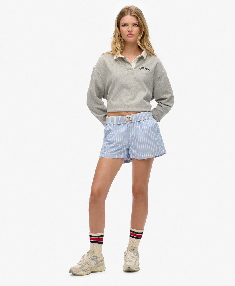 Superdry Stripe Elasticated Shorts, Light Blue