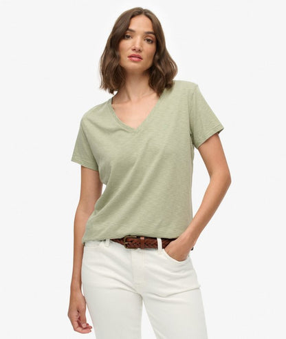 Slub V-Neck T-Shirt,  Dusty Sage