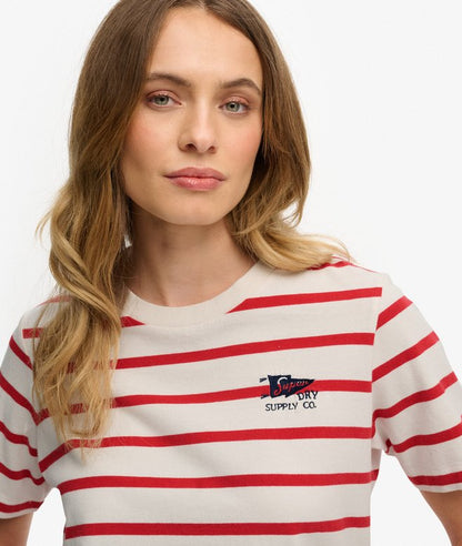 Superdry Heritage Hamptons Stripe T-Shirt, Red