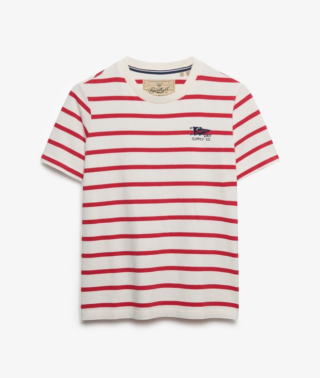 Superdry Heritage Hamptons Stripe T-Shirt, Red
