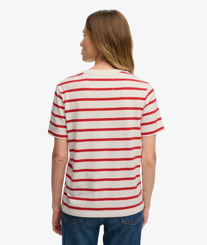 Superdry Heritage Hamptons Stripe T-Shirt, Red