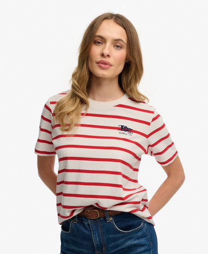 Superdry Heritage Hamptons Stripe T-Shirt, Red