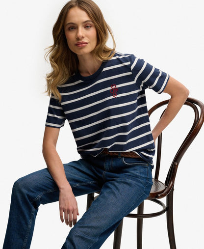 Superdry Heritage Hamptons Stripe T-Shirt, Navy