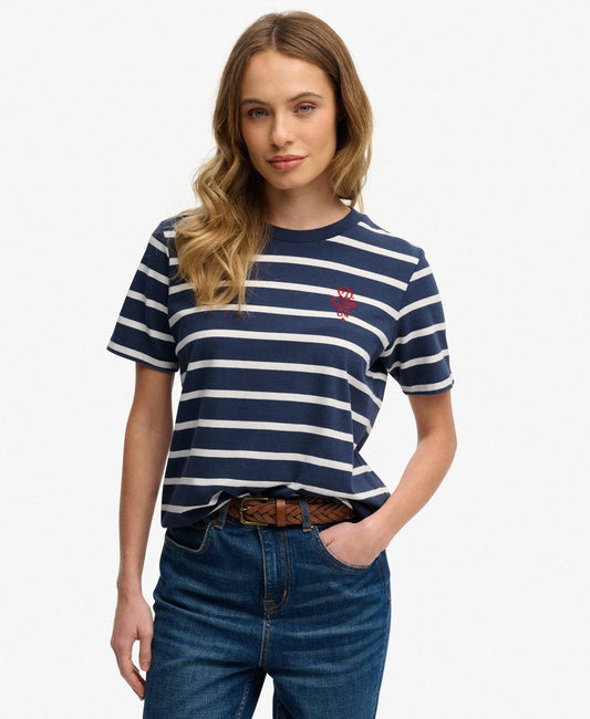 Superdry Heritage Hamptons Stripe T-Shirt, Navy