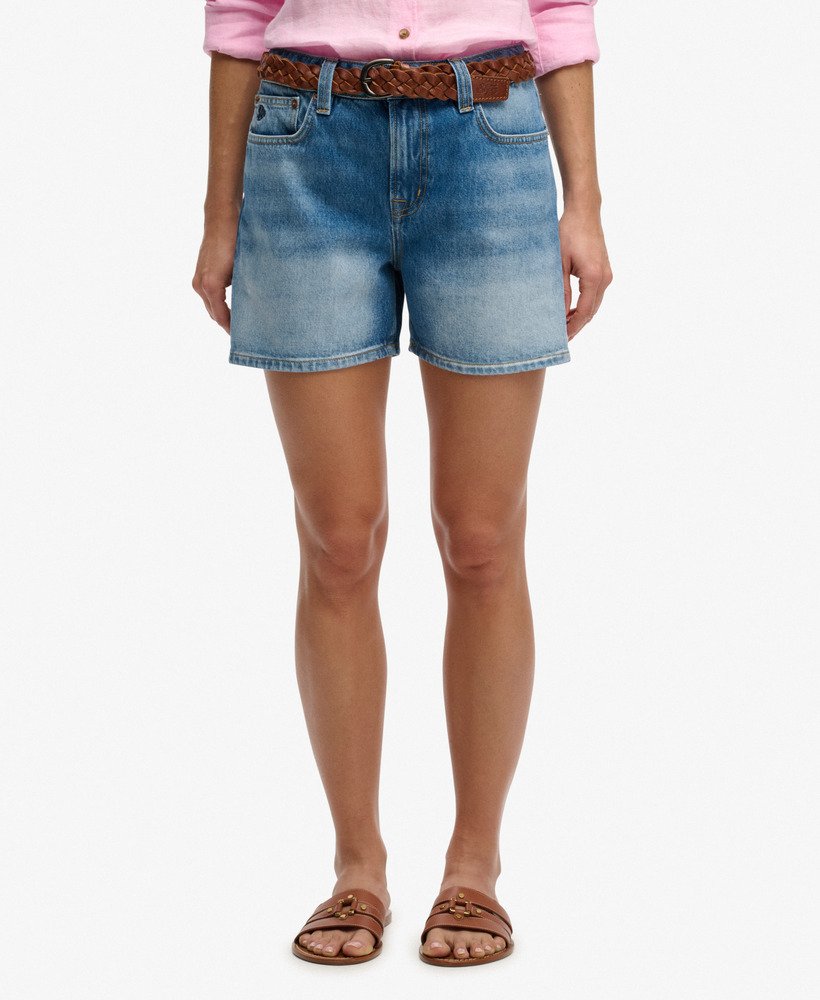 Mid Rise Denim Shorts