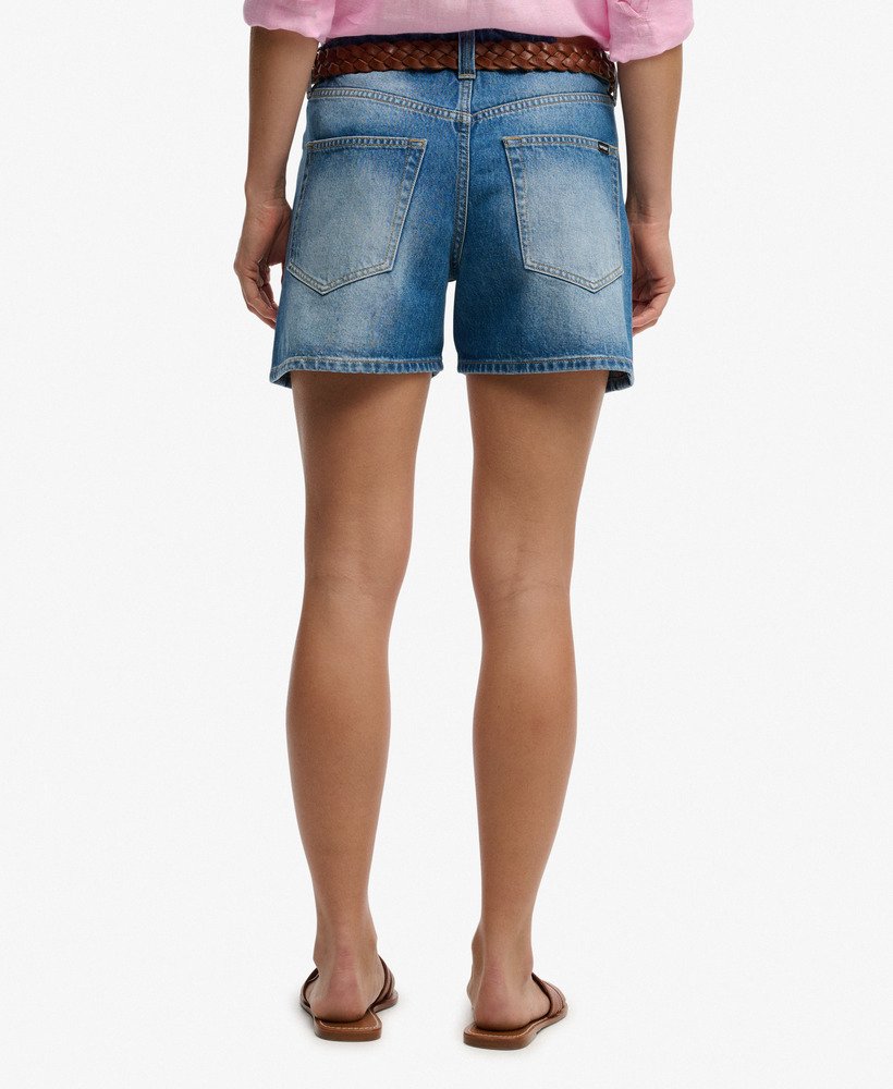 Mid Rise Denim Shorts