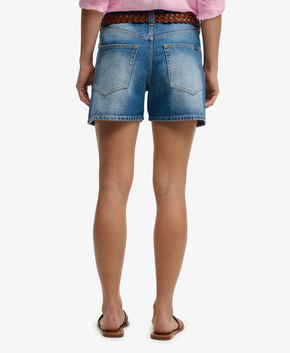 Mid Rise Denim Shorts