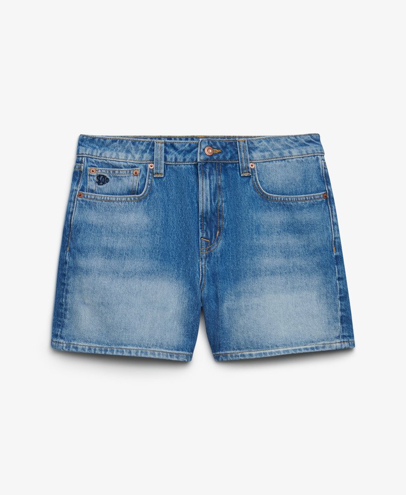 Mid Rise Denim Shorts