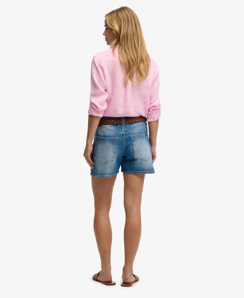 Mid Rise Denim Shorts