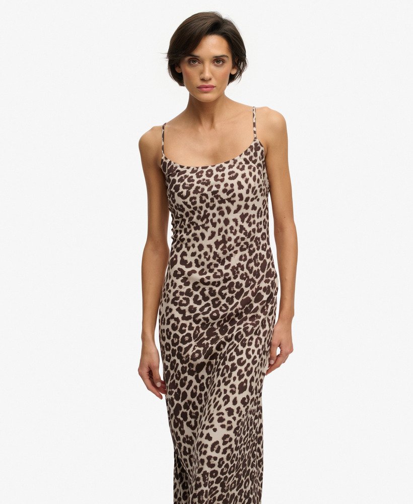 Leopard Print Maxi Slip Dress
