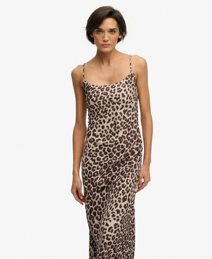 Leopard Print Maxi Slip Dress