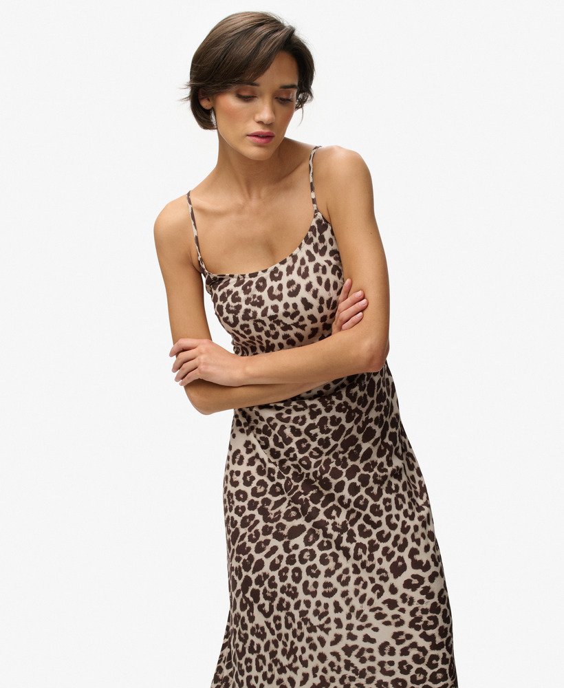 Leopard Print Maxi Slip Dress