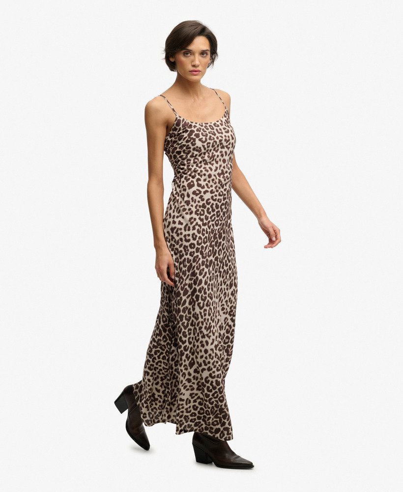 Leopard Print Maxi Slip Dress