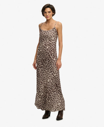 Leopard Print Maxi Slip Dress