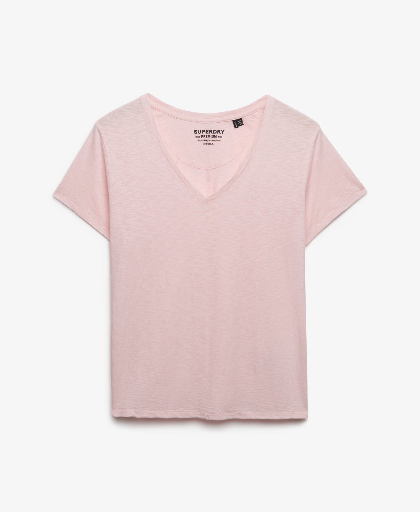 Slub V-Neck T-Shirt,  Light Pink