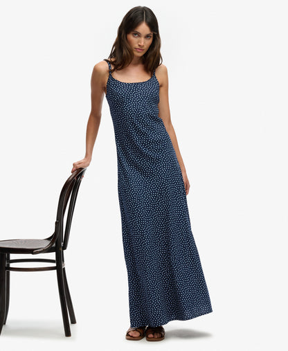 Superdry Printed Maxi Dress, Navy