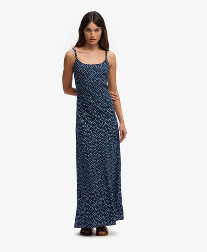 Superdry Printed Maxi Dress, Navy