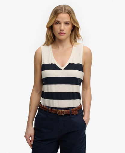 Superdry Studios Striped V-Neck Vest Top