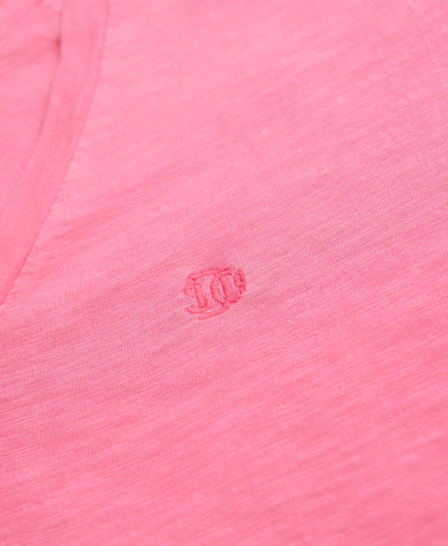 Slub V-Neck T-Shirt,  Pink
