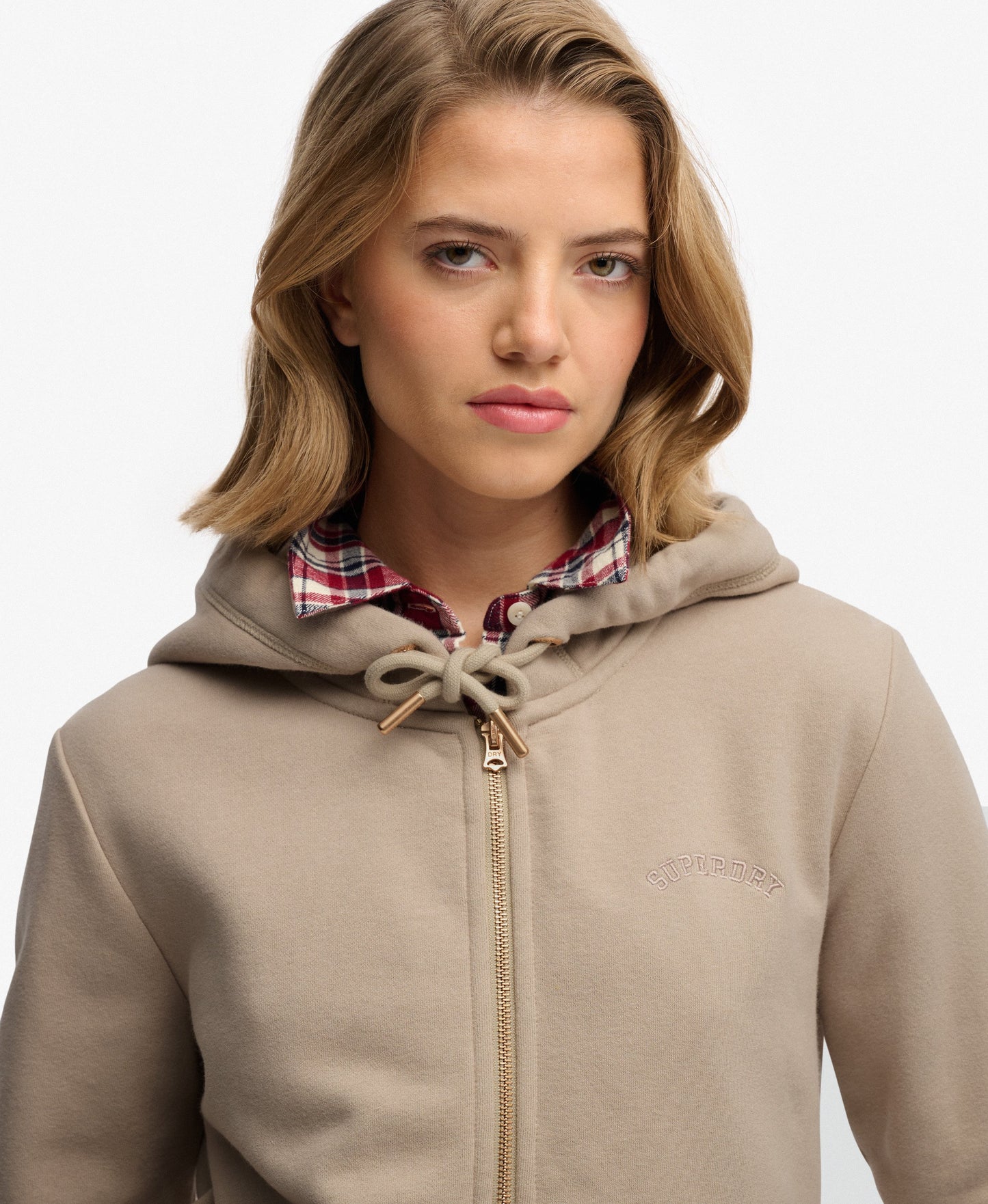 Essential Logo Zip Hoodie, Feather Grey